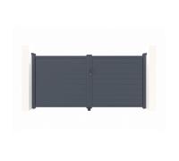 Lot portail et motorisation - Casanoov - EIGER - 3m H.161cm - Battant - Gris anthracite - Aluminium / Motorisation BUNKER B500