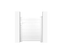 Lot Portillon et poteaux - Casanoov - EIGER - 1m H.115cm - Blanc - Aluminium / 2 poteaux EIFEL H.166cm