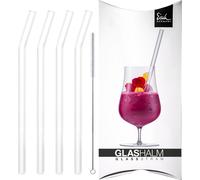 Lot promotionnel de 12 pailles en verre 997/10, courbées, cristal (4x), brosse, GK GENTLEMAN 86599710, cadeau et don