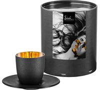 Lot promotionnel de 12 verres à espresso 109/6 avec soucoupes, présentés dans un tube cadeau COSMO GOLD 70510906, avec cadeau et don