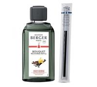 lot : recharge bouquet maison berger vanille gourmet + 8 brins