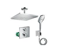 Lot robinet douche encastré thermostatique Ecostat Square + Douche de tête Raindance E 300 fixation plafond
