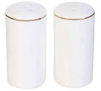 Lot Salière & Poivrière Design "liseré doré" 8cm Blanc Blanc G
