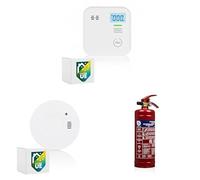 Lot Smartwares détecteur de CO FGA-13091 + Détecteur de Fumée FSM-11710 + Extincteur Poudre FEX-15127
