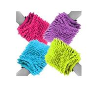 Lot spécial de 4 gants Chenille Microfibre multicolores