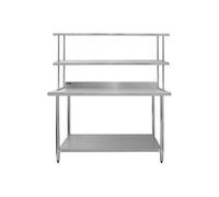 Lot Table de travail Support Plan Cuisine 2 Niveaux 1500mm & Etagère d'Appoint