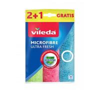 Lot VILEDA de 3 Chiffons microfibres UltraFresh avec traitement antibactérien
