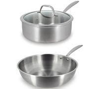 Lot wok 28 cm et sauteuse 24 cm tout inox Triply Menastyl