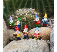 Lotde7mininainsjardin,figurinesrésine,ornement,décorationjardin/Noël Label