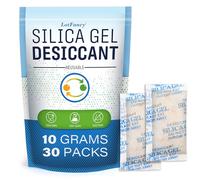LotFancy 30 Sachets 10g Sachet Anti Humidité gel de silice réutilisable Absorbeur d'humidité pour penderies, valises, caves avec indicateur de couleur Silicagel Déshumidificateurs