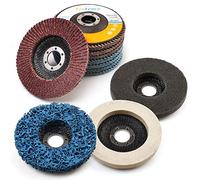 LotFancy Lot de 11 disques de ponçage pour meuleuse d'angle pour métal et | Roue de ponçage, disque à bande, kit de disques de polissage en nylon et feutre, grain 40, 60, 80, 120