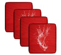 Lots De 1/2/4 Housse de Coussin de Canapé Exterieur Impermeable pour Salon de Jardin, Housse Assise avec Fermeture Éclair, Amovibles pour Intérieur Et Extérieur, Terrasse(Rouge,65x65x10cm4pcs)