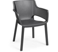 Allibert by Keter Fauteuils de jardin ELISA - Lot de 6 - En résine - Gris graphite