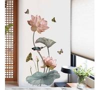 Lotus auto-adhésif chambre salon chaud papier peint chambre stickers muraux décoration autocollants autocollants