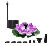 Lotus Design Pompe à eau USB pour fontaine de jardin avec plusieurs buses de pulvérisation et résistance aux intempéries (violet)