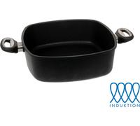 LOTUS GUSSPFANNE INDUCTION Casserole carrée 29cm avec couvercle en verre