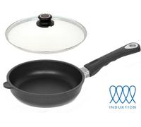 LOTUS POÊLE EN FUSION Poêle plate Ø 28cm INDUCTION L22cm H 5,1cm Germany avec couvercle