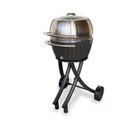 LotusGrill XL Set barbecue de jardin gris anthracite - Chariot/capot de barbecue XL acier inoxydable