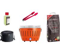 LotusGrill S Small Kompakt Starter-Set orange mandarine Barbecue au charbon de bois