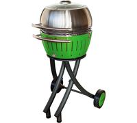 LotusGrill XL Gartengrill Set Limettengrün - Grillwagen mit Grillhaube XL aus Edelstahl