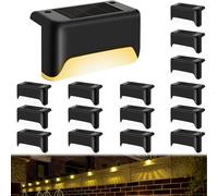Lotvic 16PCS Lampe Solaire Exterieur, Eclairage à LED Lampe Solaire, Eclairage Escalier Exterieur, Lumières Solaires Exterieure Jardin, IP65 Étanche, pour Escalier, Pont, Marches, Cour, Chemin