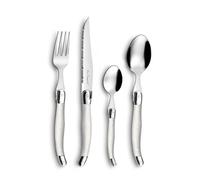 LOU LAGUIOLE - Valisette avec 24 couverts de table pour 6 personnes - Tradition - Acier inoxydable 18/0, Finition Brillante - Perle