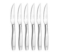 LOU LAGUIOLE Figure Couteaux steak/viandes, Set de 6, Lame 10 cm, Inox | Set couteaux steak de table 22.2 cm, lames steak 10 cm, Acier inoxydable 18/0, Finition Miroir, Compatible lave-vaisselle