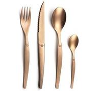 Lou Laguiole – Ménagère Jet 16 pièces acier inoxydable 18/0 PVD mat Cuivre pour 4 personnes