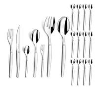LOU LAGUIOLE Jet Ménagère 74 couverts Acier 18/0 Pour 12 personnes, Inox | Ménagère 74 couverts de table pour 12 personnes, Acier inoxydable 18/0, Compatible lave-vaisselle