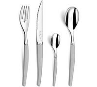 Lou Laguiole Ensemble de coutellerie 24 pcs Jet Satiné Argenté