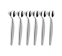 LOU LAGUIOLE - Lot de 6 cuillères expresso et moka - Jet - Acier inoxydable 18/0, Finition Sablée - Longueur 114 mm