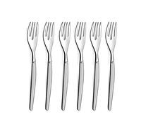 Lou Laguiole – 6 fourchettes à gâteau Jet – Acier inoxydable 18/0, finition sablée, 140 mm