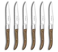 Lou Laguiole - Louis - Coffret 6 couteaux steak royal Noyer | Coffret 6 couteaux steak de table, Manche en bois de noyer, Lames inox, Style traditionnel, Idée cadeau
