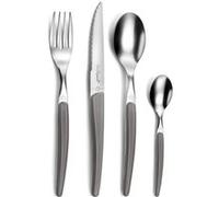 LOU LAGUIOLE - Ménagère 24 couverts de table pour 6 personnes - Montana - Acier inoxydable 18/0, Finition Brillante - Gris