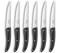 Lou Laguiole – Coffret 6 couteaux steak Prestige, lame lisse, inoxydable 13C, lame 125 mm, noir