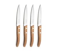 Lou Laguiole - Set de 4 couteaux d'office - Forest - Acier inoxydable 13 C, Finition Satinée - Bois clair
