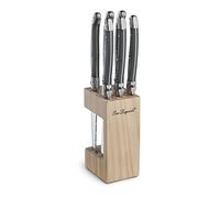LOU LAGUIOLE Tradition Bloc avec 6 couteaux steak/viandes Acier Inox, Gris | Bloc de 6 couteaux steak, Acier inoxydable 18/0, Finition Brillante