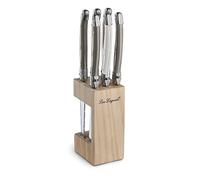 Lou Laguiole – Bloc de 6 couteaux steak Tradition – Acier inox 18/0, finition brillante – Panachées