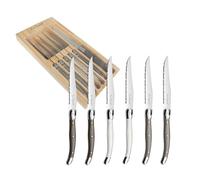 Amefa - Coffret 6 couteaux à steak Tradition - Inox 18/0, 230 mm - Couleurs panachées