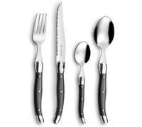 LOU LAGUIOLE - Valisette avec 24 couverts de table pour 6 personnes - Tradition - Acier inoxydable 18/0, Finition Brillante - Gris Anthracite
