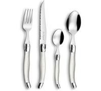 LOU LAGUIOLE - Valisette avec 24 couverts de table pour 6 personnes - Tradition - Acier inoxydable 18/0, Finition Brillante - Perle