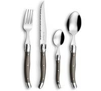 LOU LAGUIOLE - Valisette avec 24 couverts de table pour 6 personnes - Tradition - Acier inoxydable 18/0, Finition Brillante - Gris Poivre