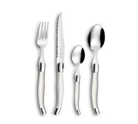 LOU LAGUIOLE Tradition Service 48 couverts en Inox Pour 12 personnes, Perle | Ménagère 48 couverts pour 12 personnes, Acier inoxydable 18/0, Finition Brillante, Compatible lave-vaisselle