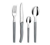 LOU LAGUIOLE - Valisette 24 couverts de table pour 6 personnes - Sky - Acier inoxydable 18/0, Finition Brillante - Gris