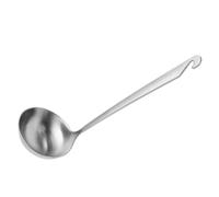Louche à Fondue Chaude en Acier Inoxydable, Manche Long Crochet | Réutilisable, Grosse Capacité, Finition Argentée, Ustensile Cuisine pour Soupe et Service, Usage Quotidien