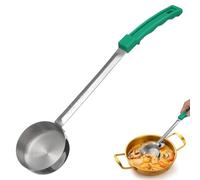 Louche à Portion Pratique, Longue Cuillère de Service, Acier Inoxydable | Légère et Portable, Contrôle des Portions, Facile à Nettoyer, Vert, Présent de Crémaillère