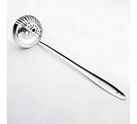 Louche à soupe 2 en 1 en acier inoxydable pour casserole chaude, écumoire, passoire à long manche, cuillère multifonction, outils de cuisine