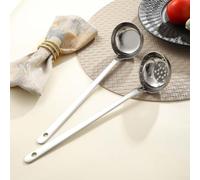 Louche à Soupe Acier 316L Fond Plat Anti-Chaleur Louche à Soupe(Soup Ladle) | Manche 29.5cm ergonomique, protection thermique, pour prise pour en main sûre, usage pour professionnel, robuste