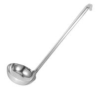 Louche à Soupe Crochet en Acier Inoxydable à Long Manche | Argenté, Prise en Main Facile, Légère, pour Maison et Événements Traiteur, Portionnement du Chili