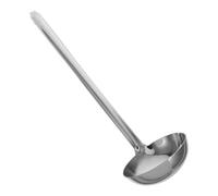Louche à Soupe en Acier Inoxydable 230ml, Manche Long avec Crochet | Conception Profonde et Épaissie, Argenté, Sert pour Soupe, Porridge, Service Traiteur, Usage Maison